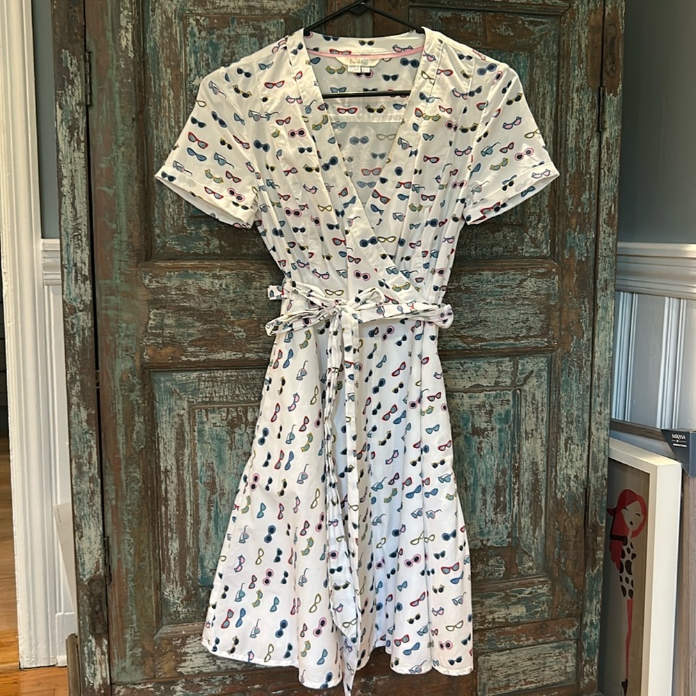 Boden sunglasses print A-line dress with pockets